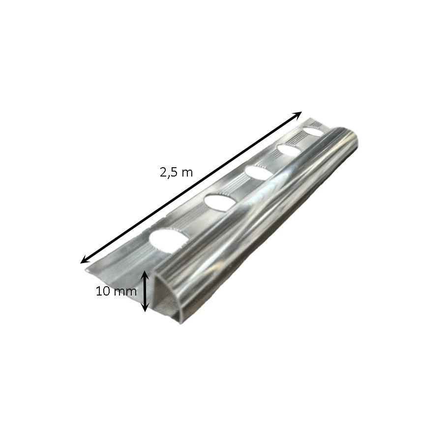 Profilo nor tondo in alluminio leggero 2,5 metri : Modello - 12MM LUCIDO