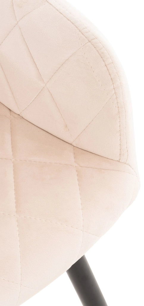 Set di 2 sedie da pranzo Shila Beige,Velluto