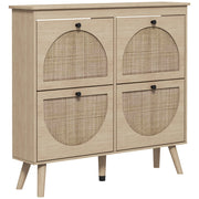 Scarpiera con 4 ante e ripiano regolabile ¨C zephmum ¨C legno massello naturale 105x24x97.5 cm
