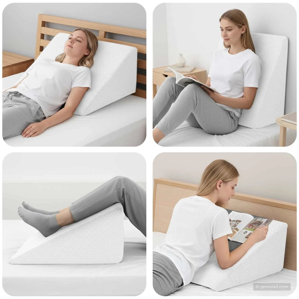 Cuscino per Gambe Bianco 60 x 50 x 30 cm Schiuma Memory CFW6612390