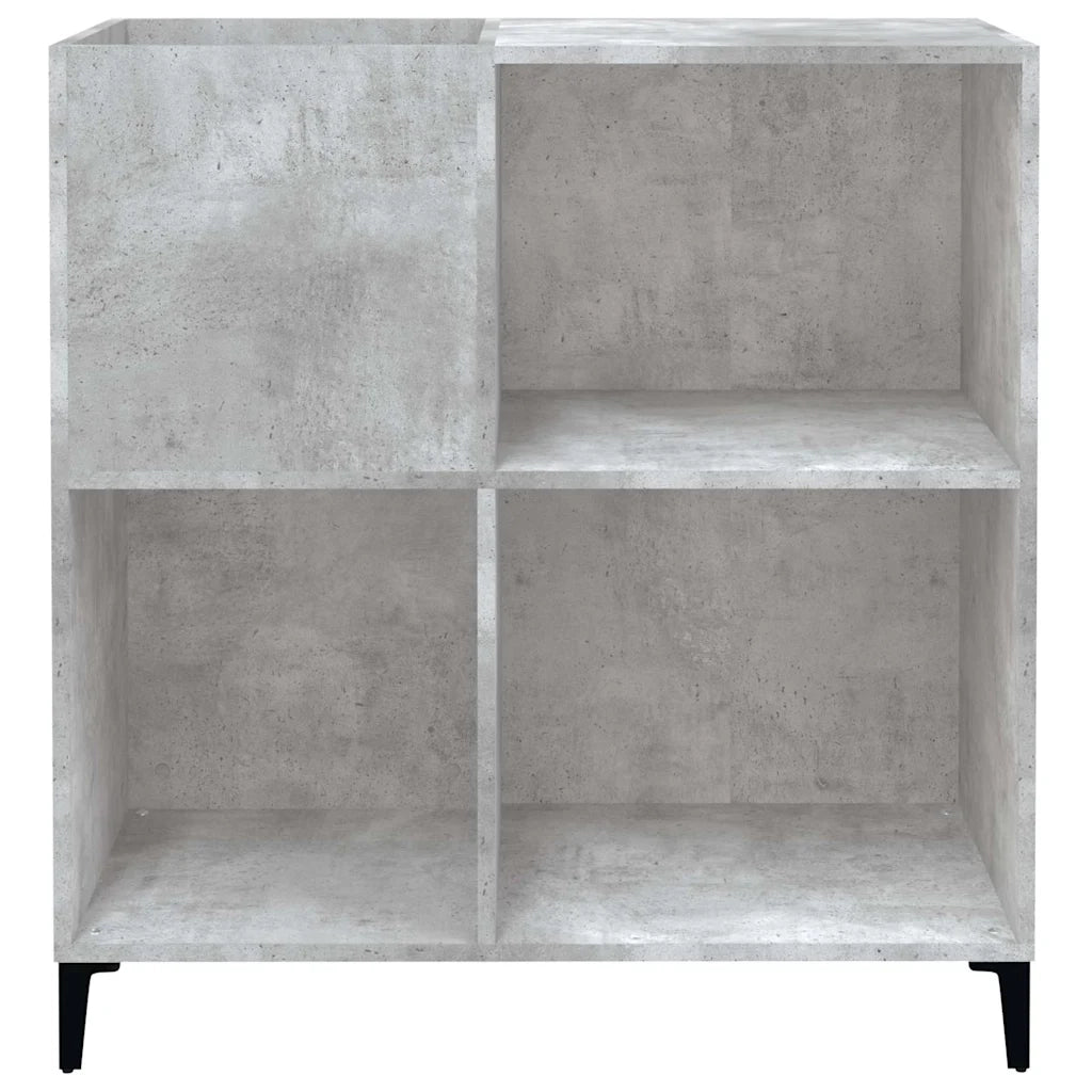 Mobile Porta Dischi Grigio Cemento 84,5x38x89 Legno Multistrato 832001