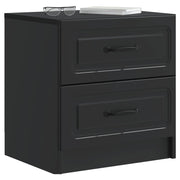 Comodino | Armadio da Notte | Mobiletto da notte Nero 43 x 34,5 x 44,5 cm Legno ingegnerizzato