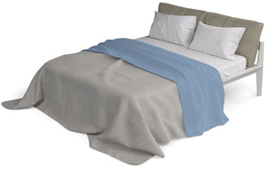 Set Lenzuola Singolo Sopra Sotto e Federe in Cotone Celeste