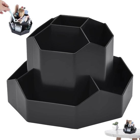 Organizzatore da scrivania rotativo 360 gradi, penne e accessori, grande capacità, per ufficio, casa e scuola