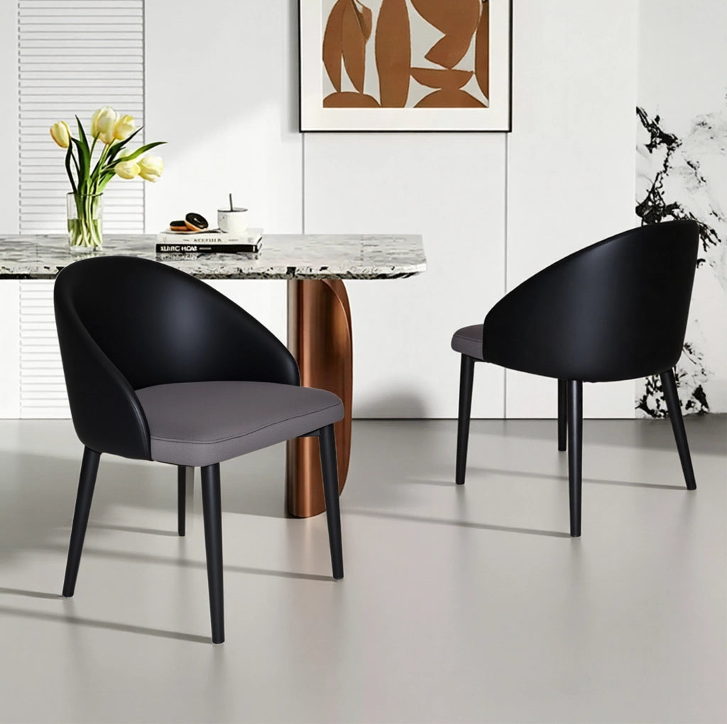 Sedia da pranzo 43x46x74 cm grigia – schienale ergonomico, set da 2