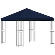 Gazebo | Pergolato 3 x 3 m Blu Poliestere e Acciaio 190 gsm
