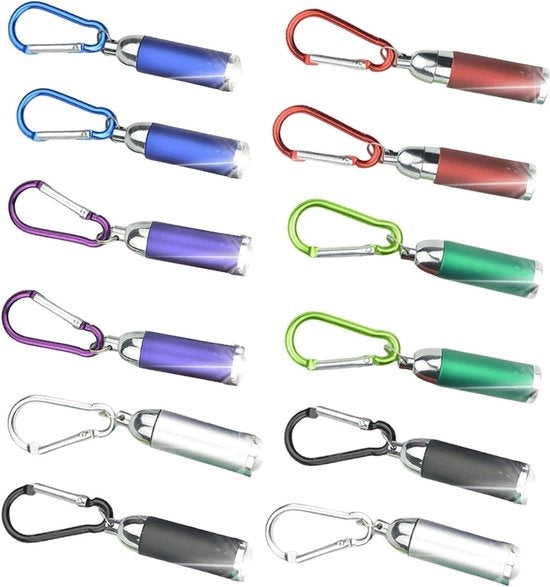 Lanterne a LED per bambini - 12 pezzi mini lanterna a LED - outdoor camping bicicletta - rosso viola verde blu nero argento.
