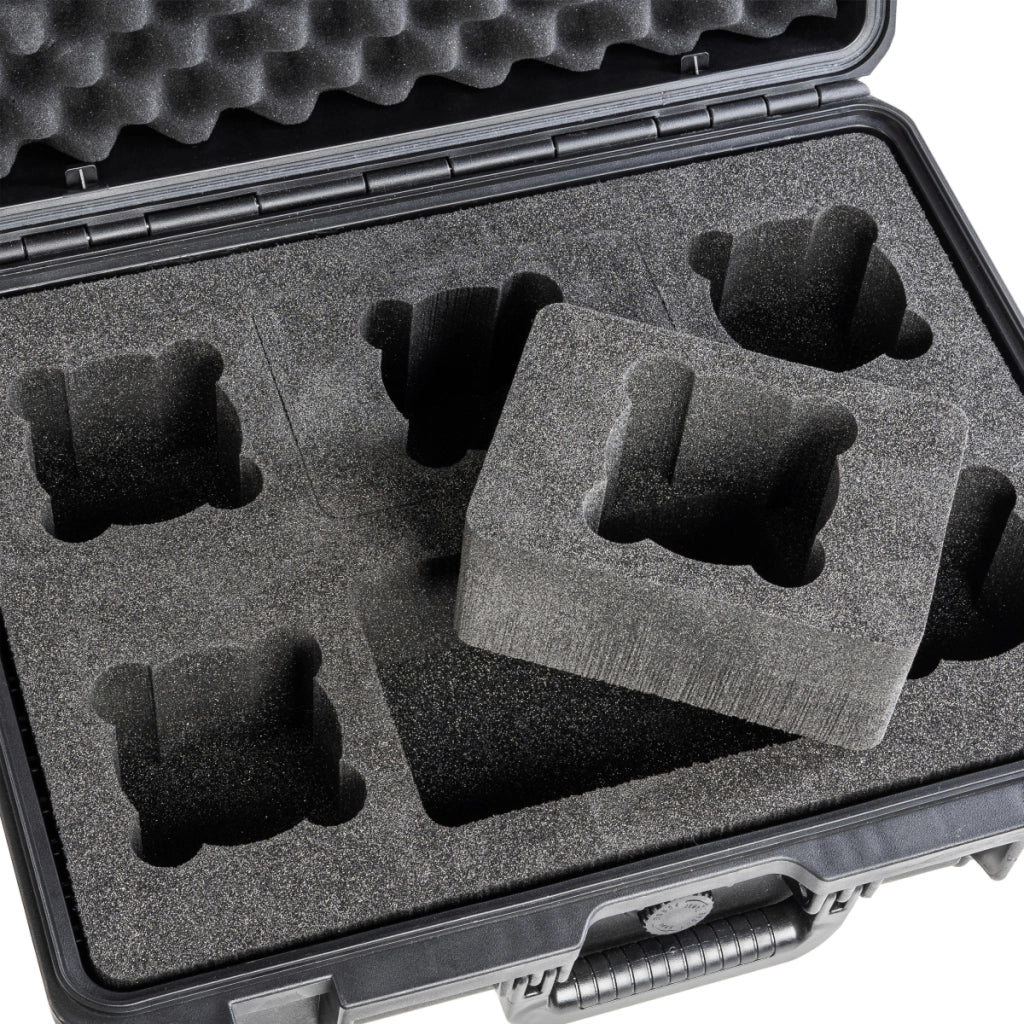 Mantona Pannello in gommapiuma porta obiettivi fotografici, presagomato per valigetta rigida Outdoor L, con copertura in spugna bugnata