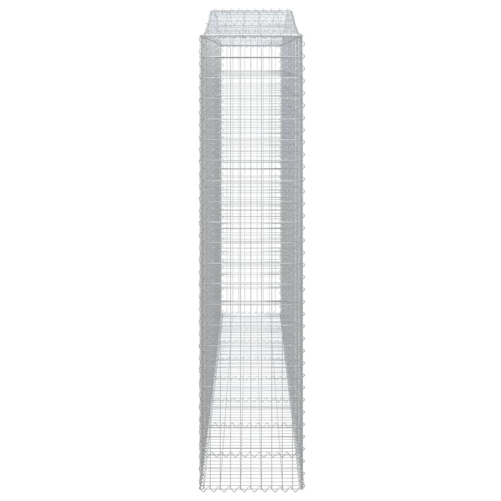 Set di 2 gabbioni ad arco per recinzione gabbia o muro di contenimento 400 x 50 x 220/240 cm ferro zincato argento 02_0041411