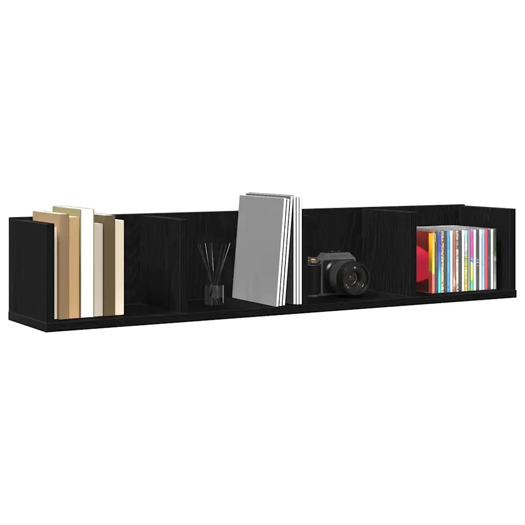 Scaffale da parete con lo scaffale Rovere Nero 100 x 18 x 18 cm 862462