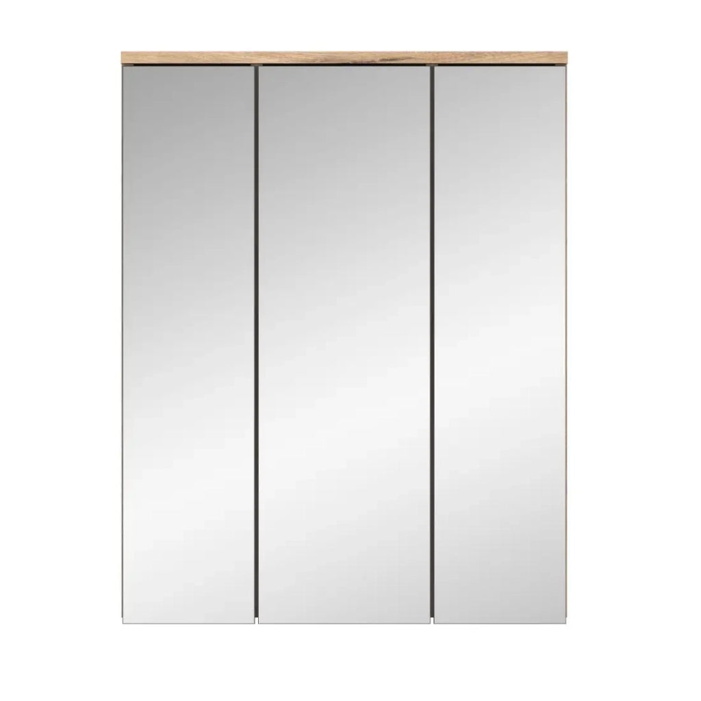Armadio con specchi – Grigio antracite e rovere chiaro – SELMA