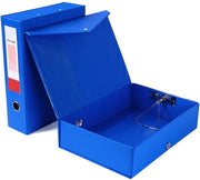 Scatola archivio da 2 pezzi, A4, 88 mm di profondità, con chiusura a scatto, box per documenti in plastica per ufficio, scuola o archiviazione