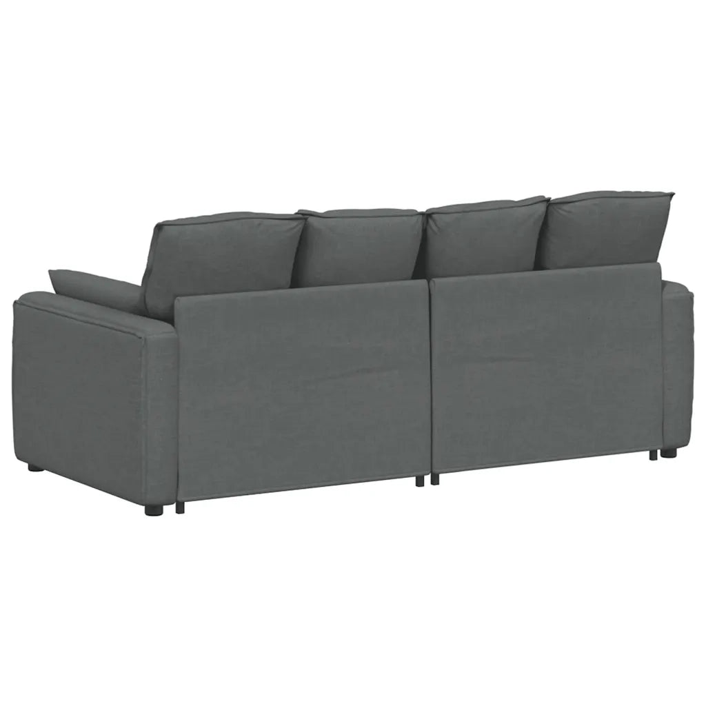 vidaXL Divano Modulare con Cuscini Grigio Scuro