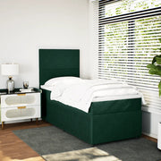 Giroletto a Molle con Materasso Verde Scuro 80x200 cm Velluto