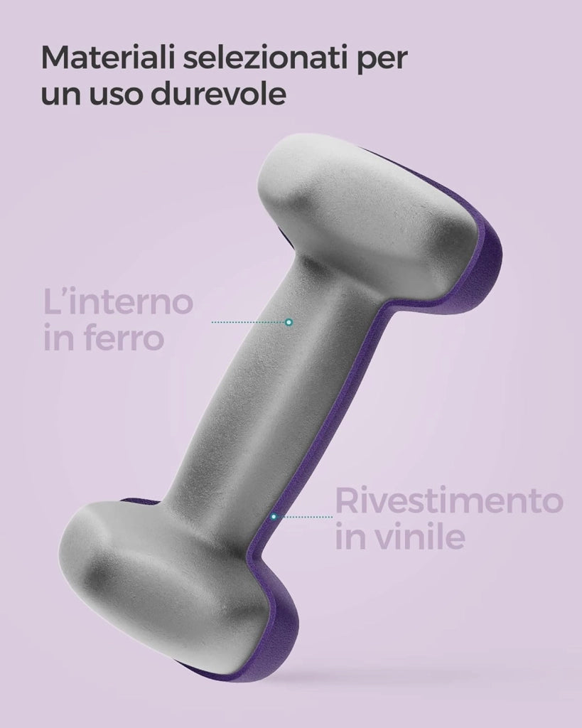 Set di 2 manubri esagonali con rivestimento in neoprene per allenamento di forza, fitness, allenamento a casa