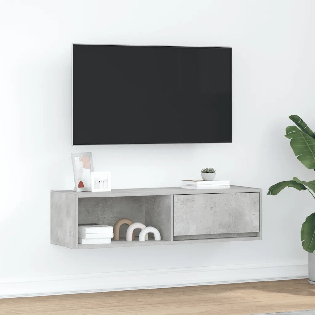 vidaXL Mobile TV Grigio Cemento 100x31x25,5 cm Legno Multistrato