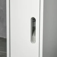 kleankin Colonna Bagno con Mensole e Armadietti, Mobile Alto Salvaspazio in Legno 15x17x120cm, Bianco