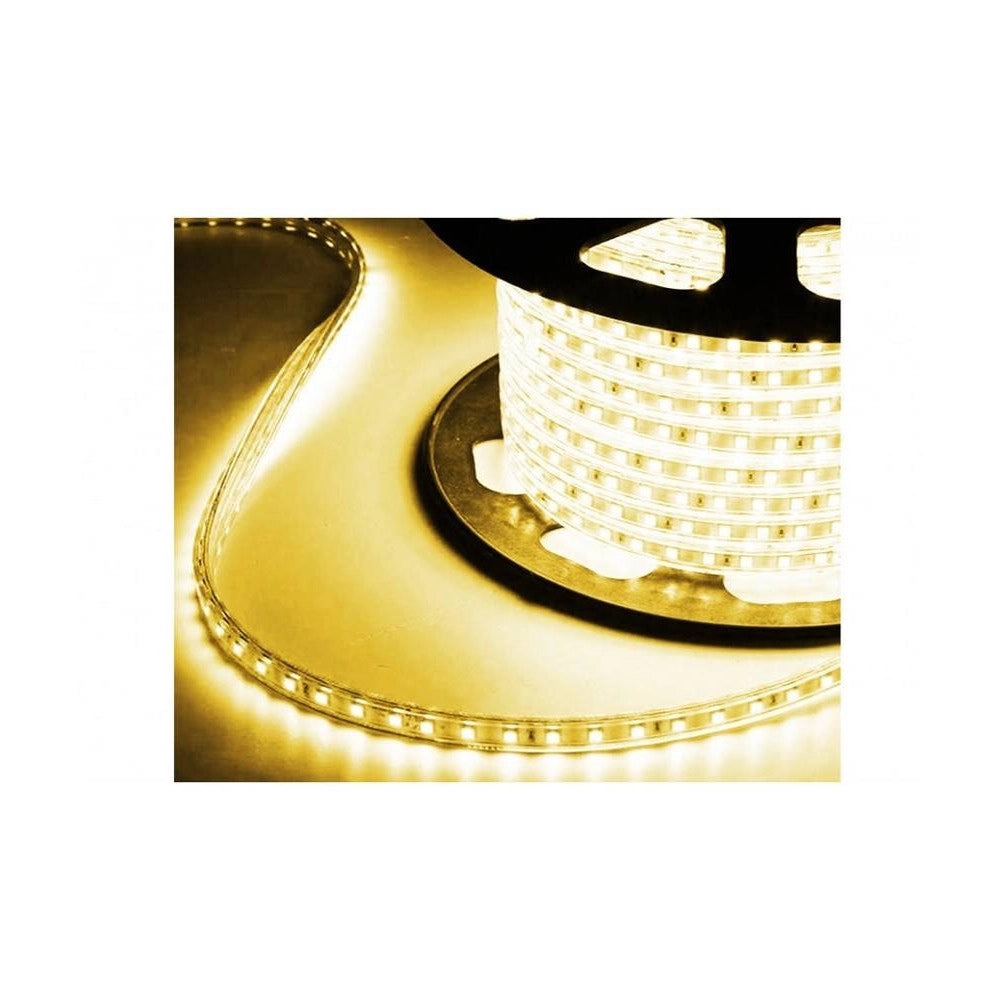 Trade Shop - Strisce Led Gommate 2835 144d 10mm 100mt 220v Vari Toni Di Colori Luce 2835smd - -bianco Caldo      -