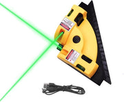 Livello Laser a 90 Gradi - Raggio Visibile Verde - Livellatrice per Pavimenti con Batteria Integrata