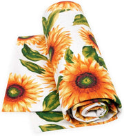 Telo Arredo Copritutto 170x280 cm Cotone Copridivano Letto Girasoli Bianco