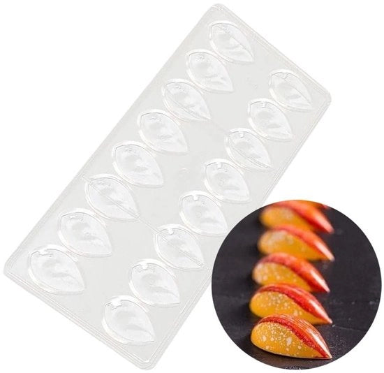 Forme di cioccolato 16 ciotoline - Policarbonato - Muffiniera per fondant - Forme per dolci - Scatola per cubetti di ghiaccio - Facile da pulire - Mal di gomma silicone