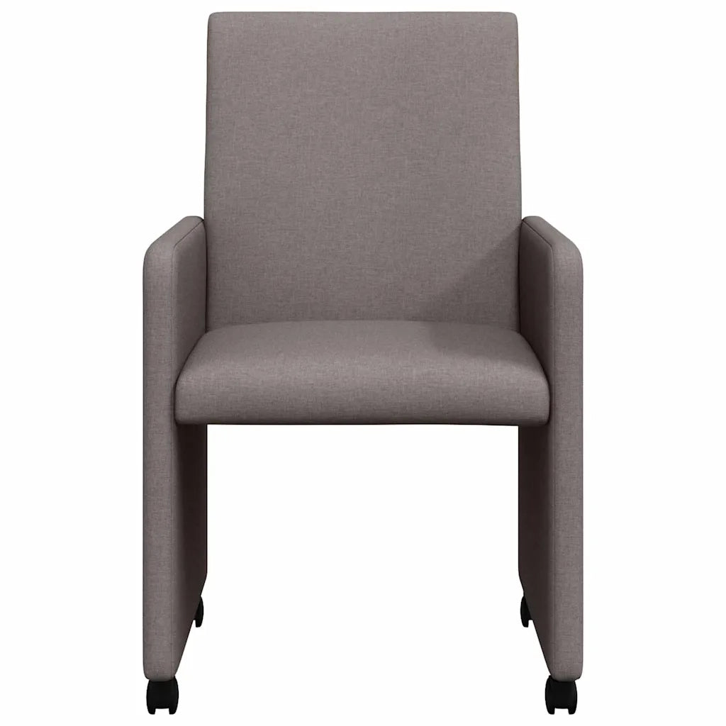 Sedie da Pranzo con Ruote 2 pcs Talpa 57 x 66 x 94 cm Tessuto