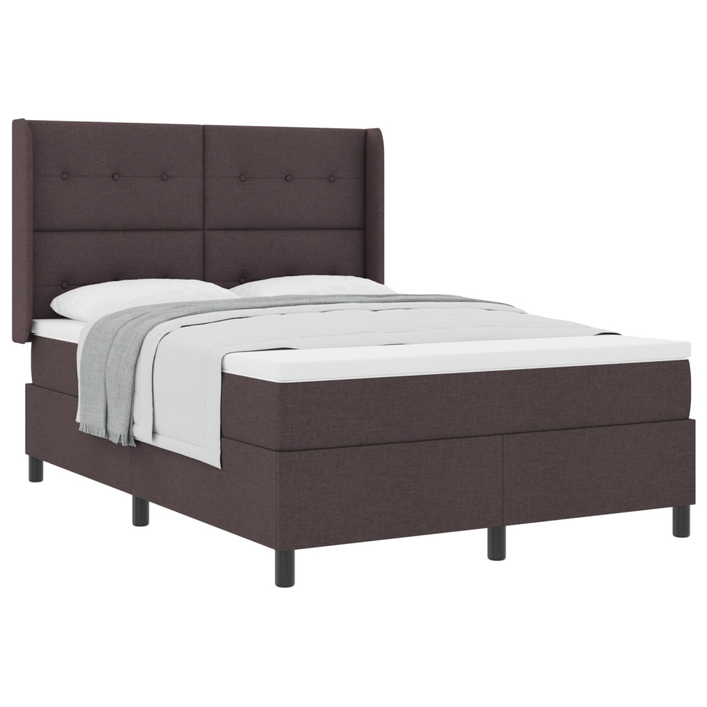 Letto a Box Spring  con Materasso Marrone Scuro 160x200 cm Tessuto