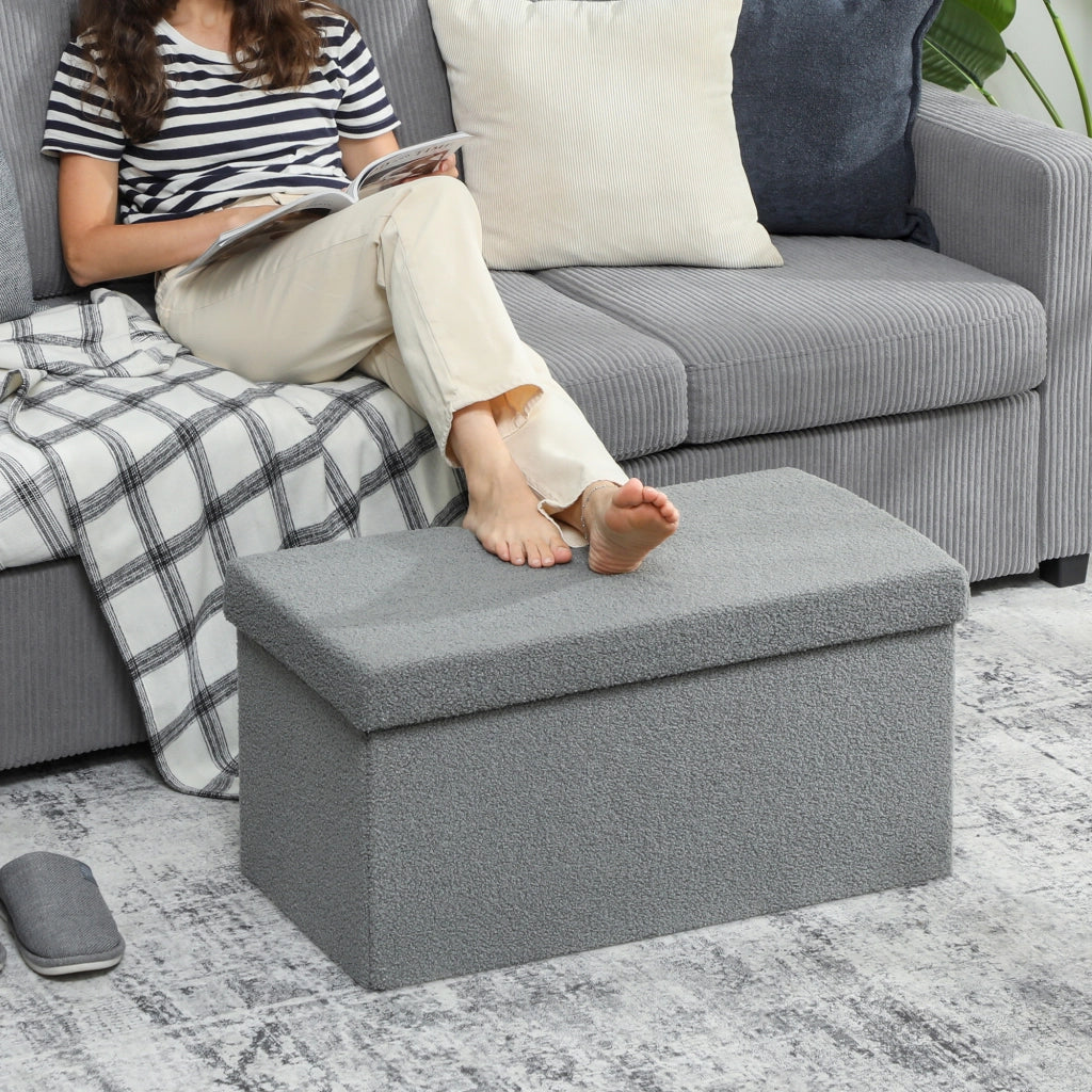 Pouf con contenitore ¨C zephmum ¨C grigio scuro