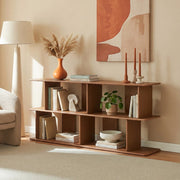 Scaffale da Terra Gäljami con 4 Scomparti Aperti 160 x 35 x 74 cm - Effetto Noce [en.casa]
