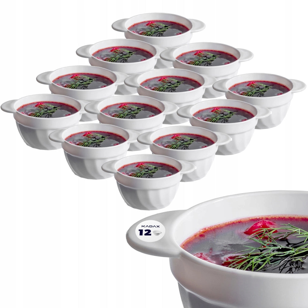Set di 12 ciotole da zuppa KADAX da 650 ml, bianche.