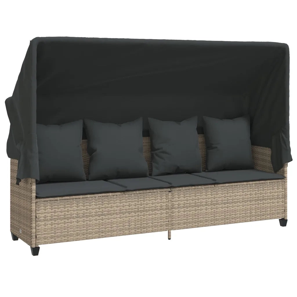 Set Divano da Giardino 5pz con Cuscini Grigio Chiaro Polyrattan 3261556
