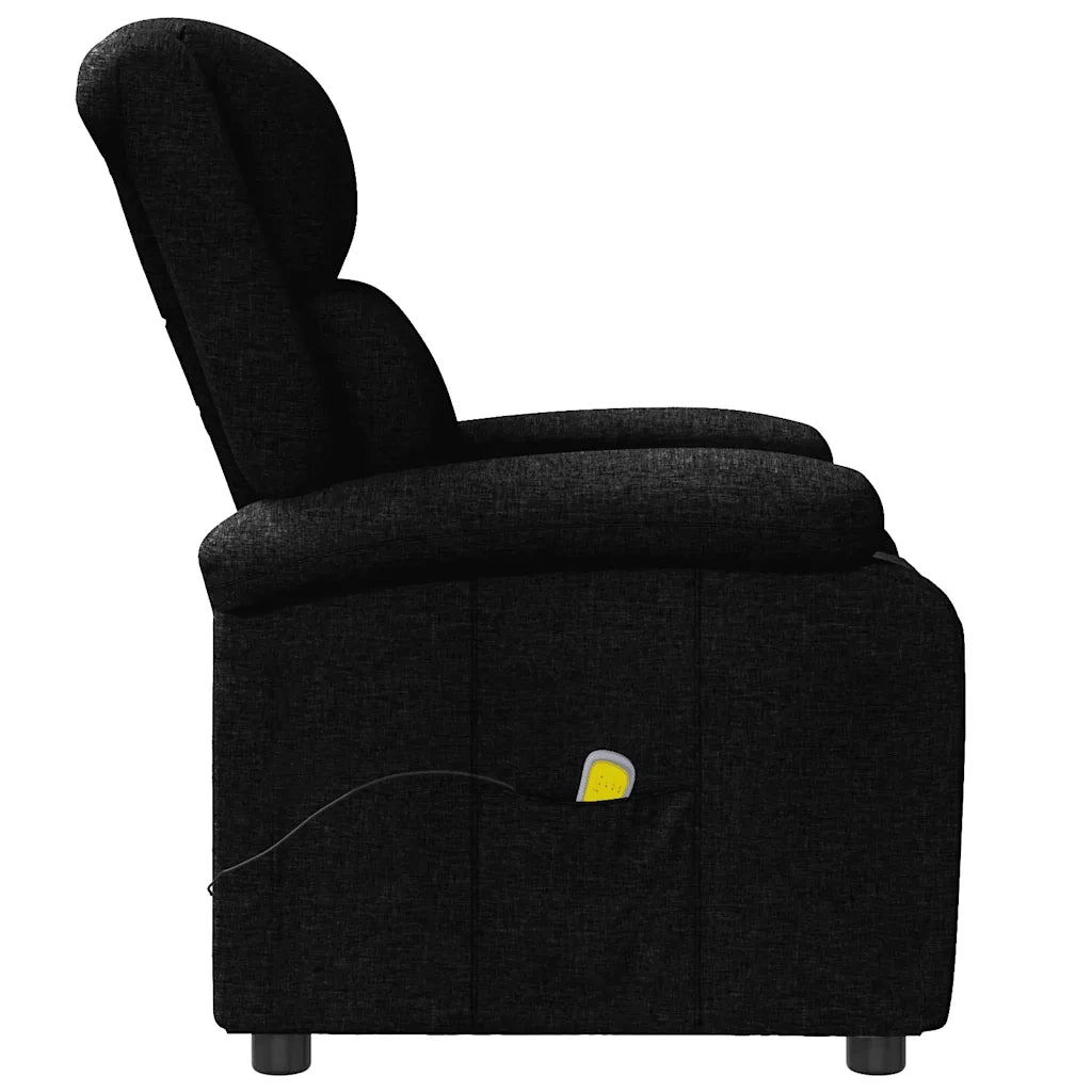 Poltrona ad Ala Massaggiante Reclinabile Nera in Tessuto cod mxl 48102