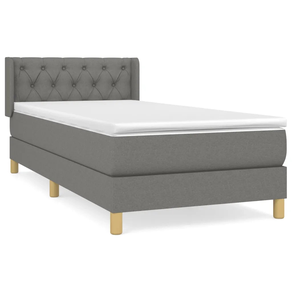 Giroletto a Molle con Materasso Grigio Scuro 80x200 cm Tessuto 3130466