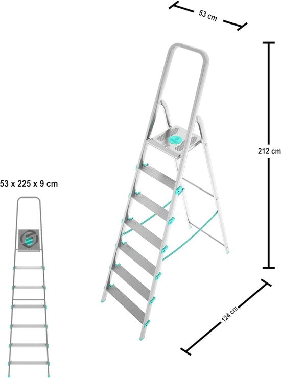 Trappola per cucina 7 gradini - Trappola per cucina - Trappola per servizio - Trappola per scale - Trappola professionale - Inclinabile - 7 gradini