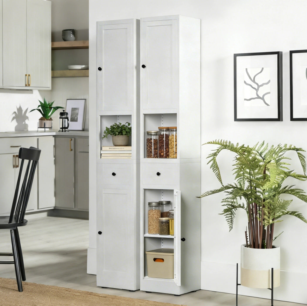 Armadio alto in metallo bianco 180,34 cm con 5 livelli