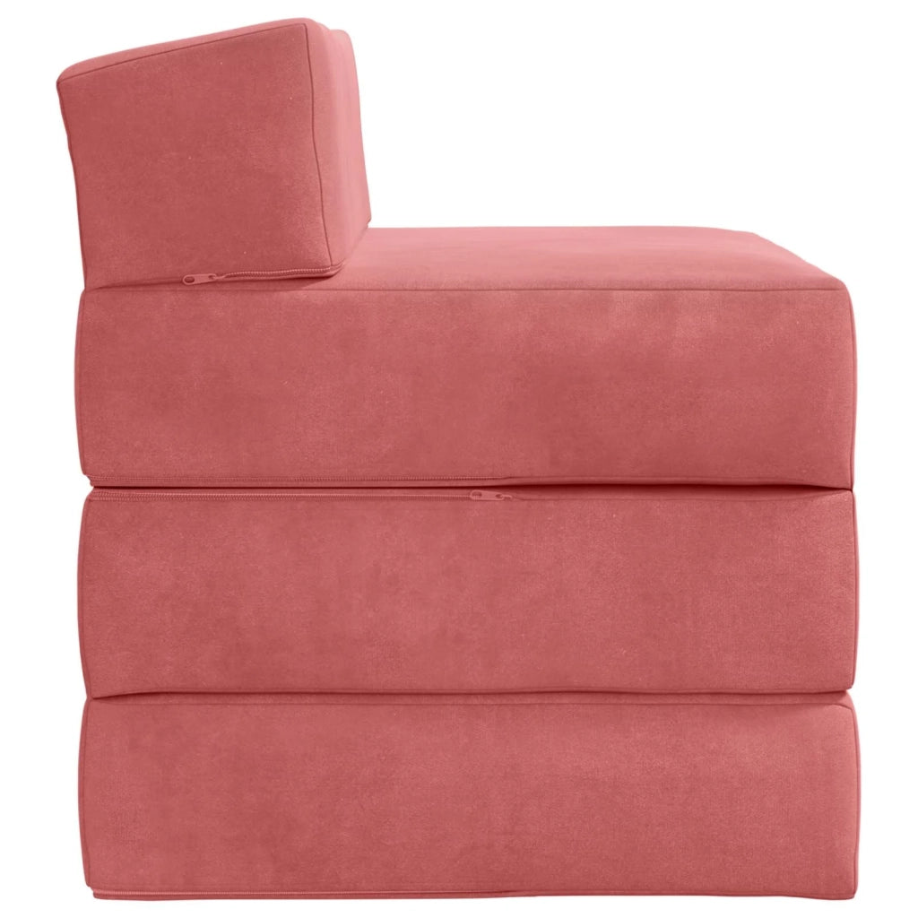 Divano Letto Pieghevole Rosa 200 x 70 x 15 cm Velluto 900010
