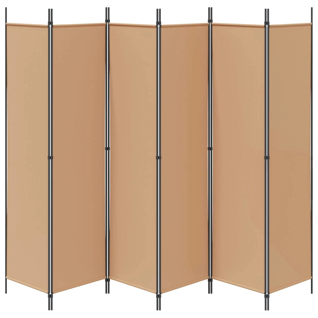 Divisore per Stanza a 6 Pannelli Beige 300 x 200 cm Tessuto