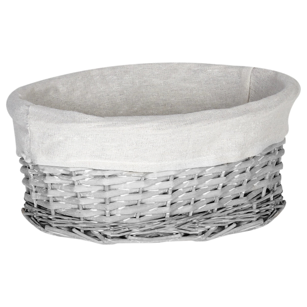 Set di 5 cesti per la biancheria in legno di salice moderno bianco stile moderno