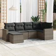 Set Divano da Giardino 6 pz con Cuscini Grigio in Polyrattan 3219250