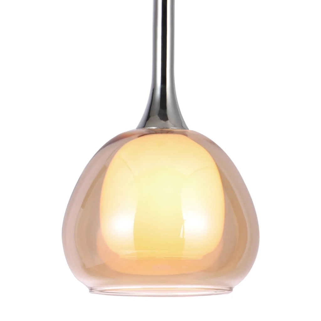 LÚZETE - LAMPADA A SOSPENSIONE 1 LUCE VETRO ESTERNO AMBRA INTERNO BIANCO Ø16,5 NOLINA