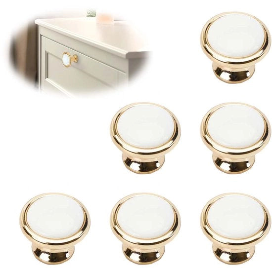 Pomelli per cassetti 6 pezzi - Maniglioni decorativi - Diametro 30mm - Inclusi viti - Maniglioni per cassetti con maniglia