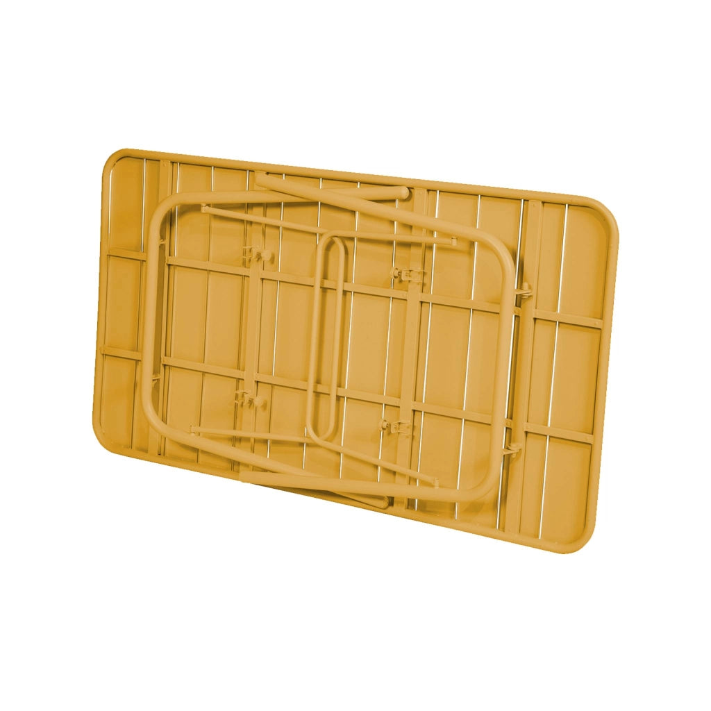 Tavolo da giardino pieghevole in metallo 6 posti, 140cm, ocra