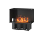 Camino a Vapore Elettrico Bifacciale Angolare a Destra 80x50x40 cm Invapo Corner P800 Nero