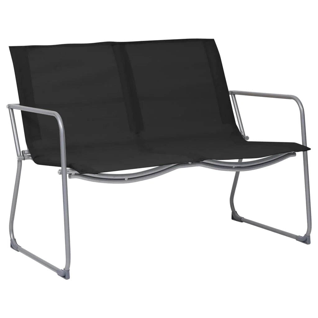 Set di mobili da giardino mobili da esterno set da 4 pezzi tessuto e acciaio nero 02_0016281