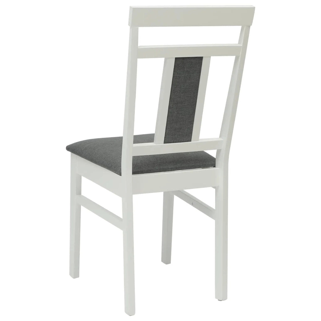 Sedia da pranzo 2 pcs Bianco e Grigio Legno di gomma solido