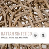 Cesta Rialzata per Gatti Fino a 10kg in Rattan PE Marrone (Φ52x58cm)