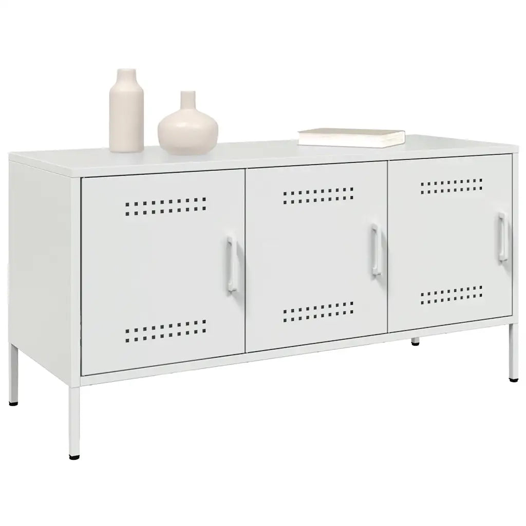 Mobile TV Bianco 100,5x39x50,5 cm in Acciaio 842951