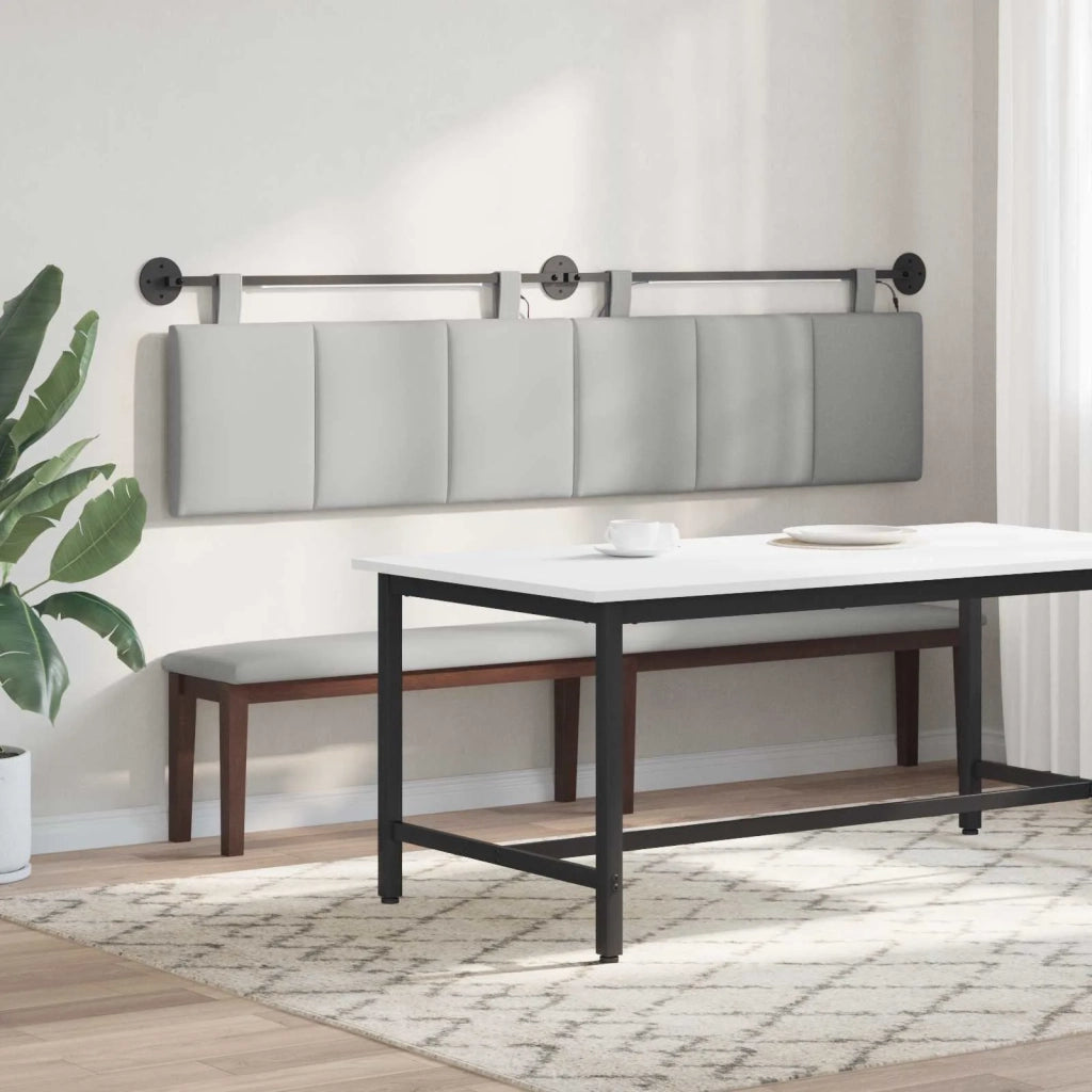 Testiera | Testata sospesa Con luce LED Grigio Nuvola Tessuto