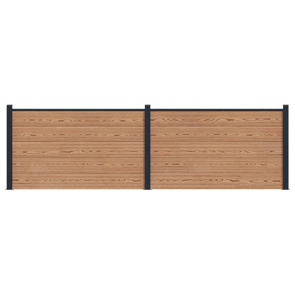 Pannello di recinzione | Recinzione da Giardino 2 pz WPC e Alluminio Marrone