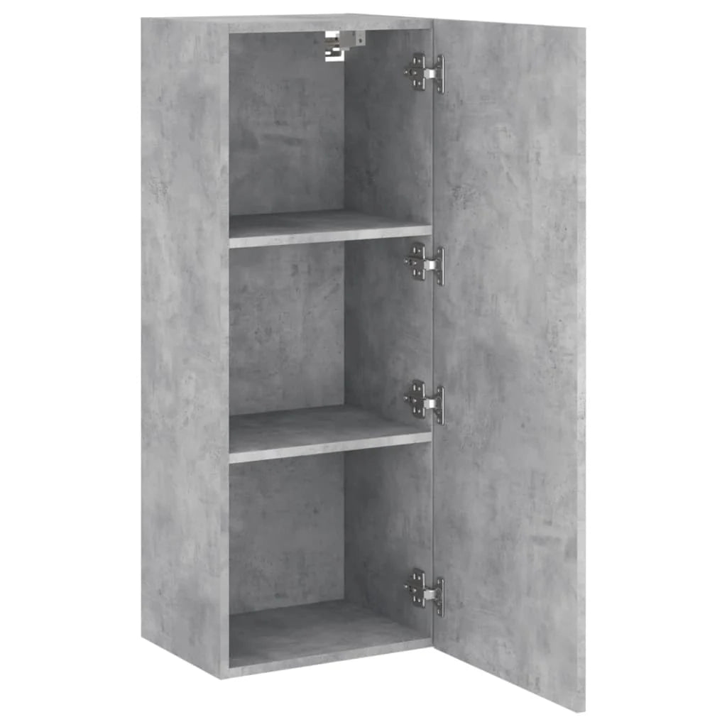 Mobile TV multimediale mensola TV credenza TV montaggio a parete adatto per sala da pranzo soggiorno camera da letto 40,5 x 30 x 102 cm legno ingegnerizzato grigio 02_0027778